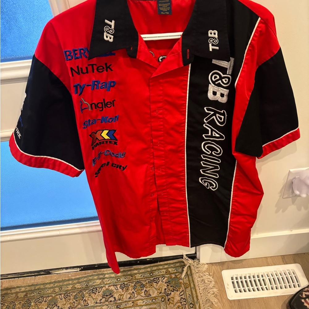 Red and Black Thomas & Betts Pit Crew Racing Shirt